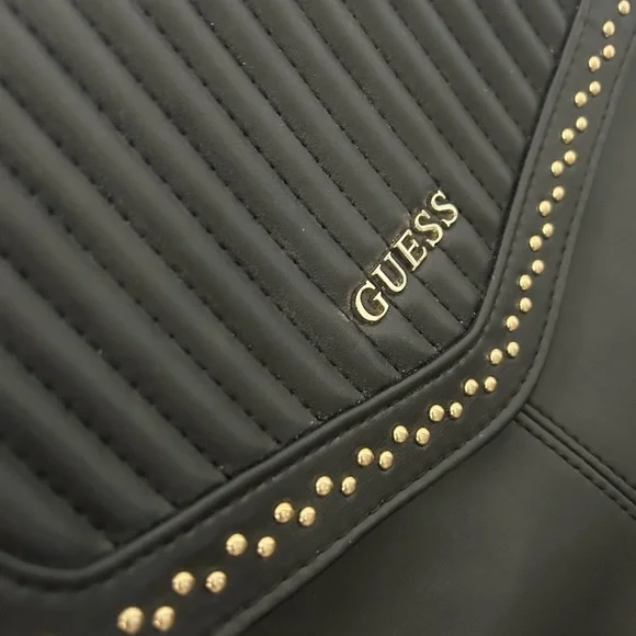 GUESS Black Backpack with Gold Studs - Picture 2 of 6